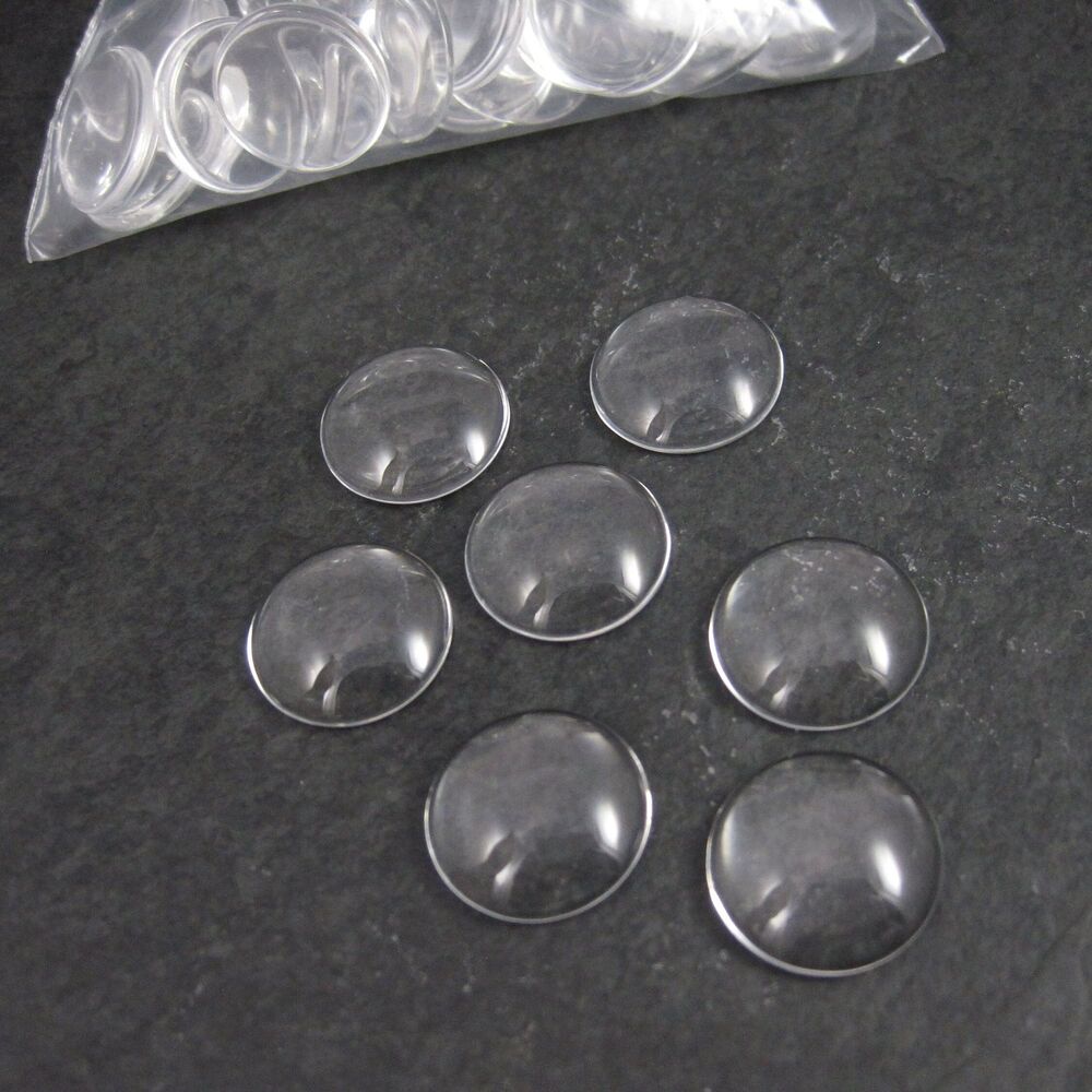 18mm clear flat glass cabochons Lot of 40 Round